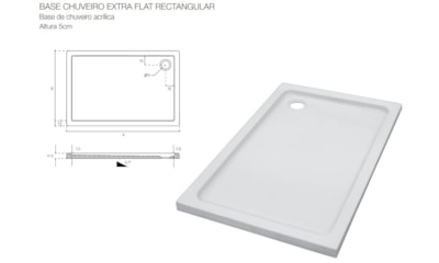 Base Chuveiro Extra Flat 120x80x5